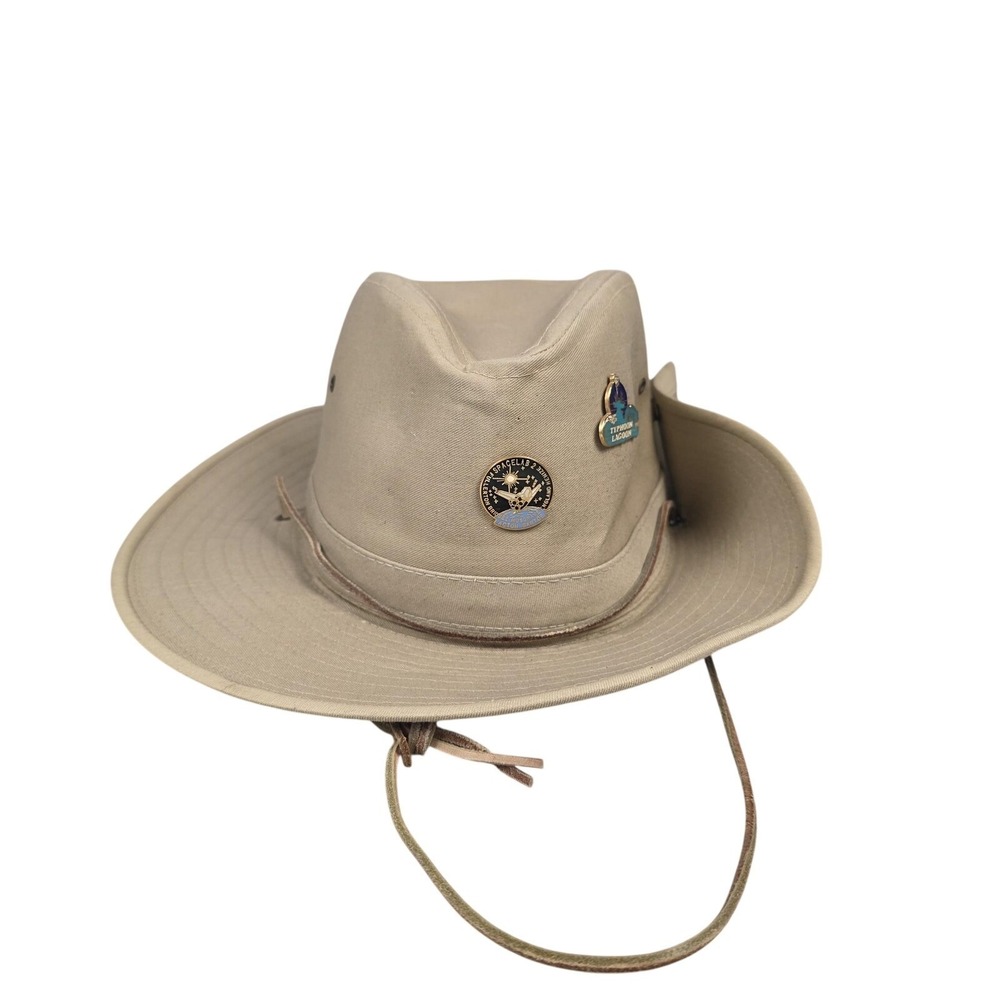 Vintage Disney Walt World Safari‎ Hat Fitted Mens XL Beige Canvas Made USA